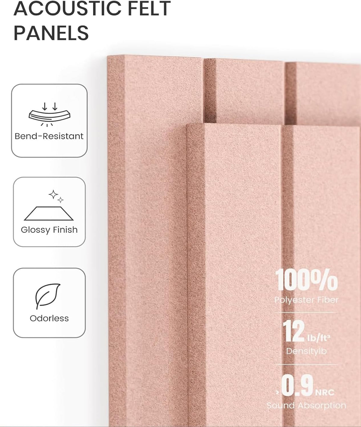 Large Cork Board for Wall 36" X 24"Alternative - 6 Pack Large Felt Bulletin Board with 48 Removable Adhesive Tabs,20 Pushpins,Felt Board for Home Office Wall and School Classroom Décor(Pink)