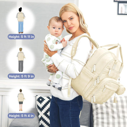 Diaper Bag Backpack, iniuniu Large Baby Bags with Diaper Pouch, Washable Changing Pad, Pacifier Case and Stroller Straps