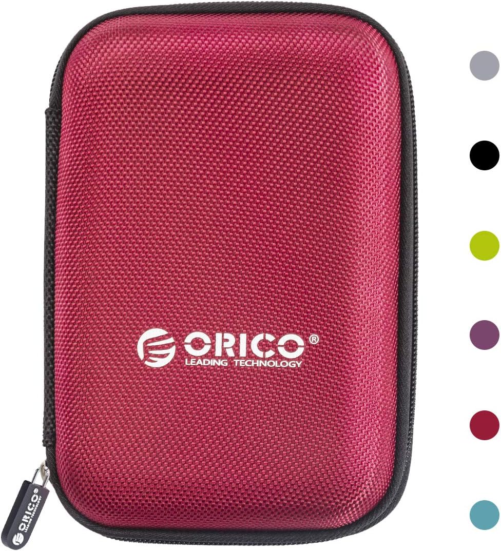 ORICO 5 Pack External Hard Drive Case 2.5 Inch Shockproof Hard Drive Bag Travel Electronics Organizer Carry Case for WD, Toshiba, Seagate, Samsung, Hitachi Hard Drive and Accessories like SD Card, USB Cable, Power Bank, Earphone, Black
