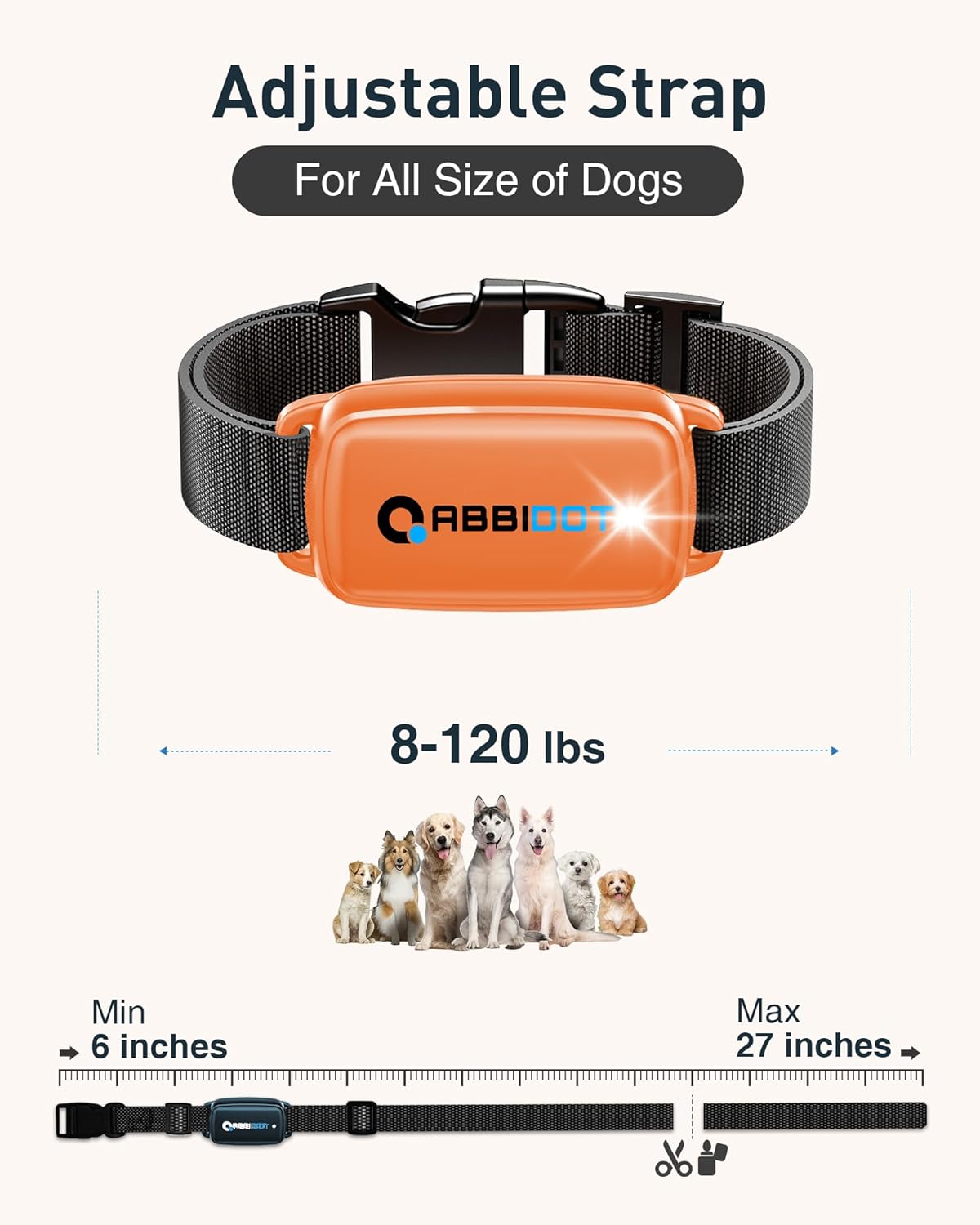 ABBIDOT 3300 Ft Dog Training Collar with Remote - [New Version] Shock Collar, 5 Training Modes, 88 Levels e Collar, Waterproof Training Collar for Small Medium Large Dogs(15~120 lbs)