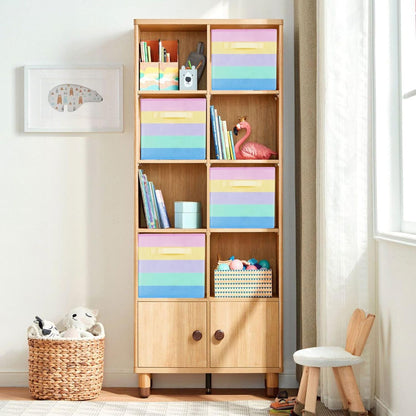 ShellKingdom Storage Bins, Foldable Fabric Storage Cubes And Cloth Organizer Drawer For Closet And Toys, 6 Pack (Lavender+Light Blue+Pink)