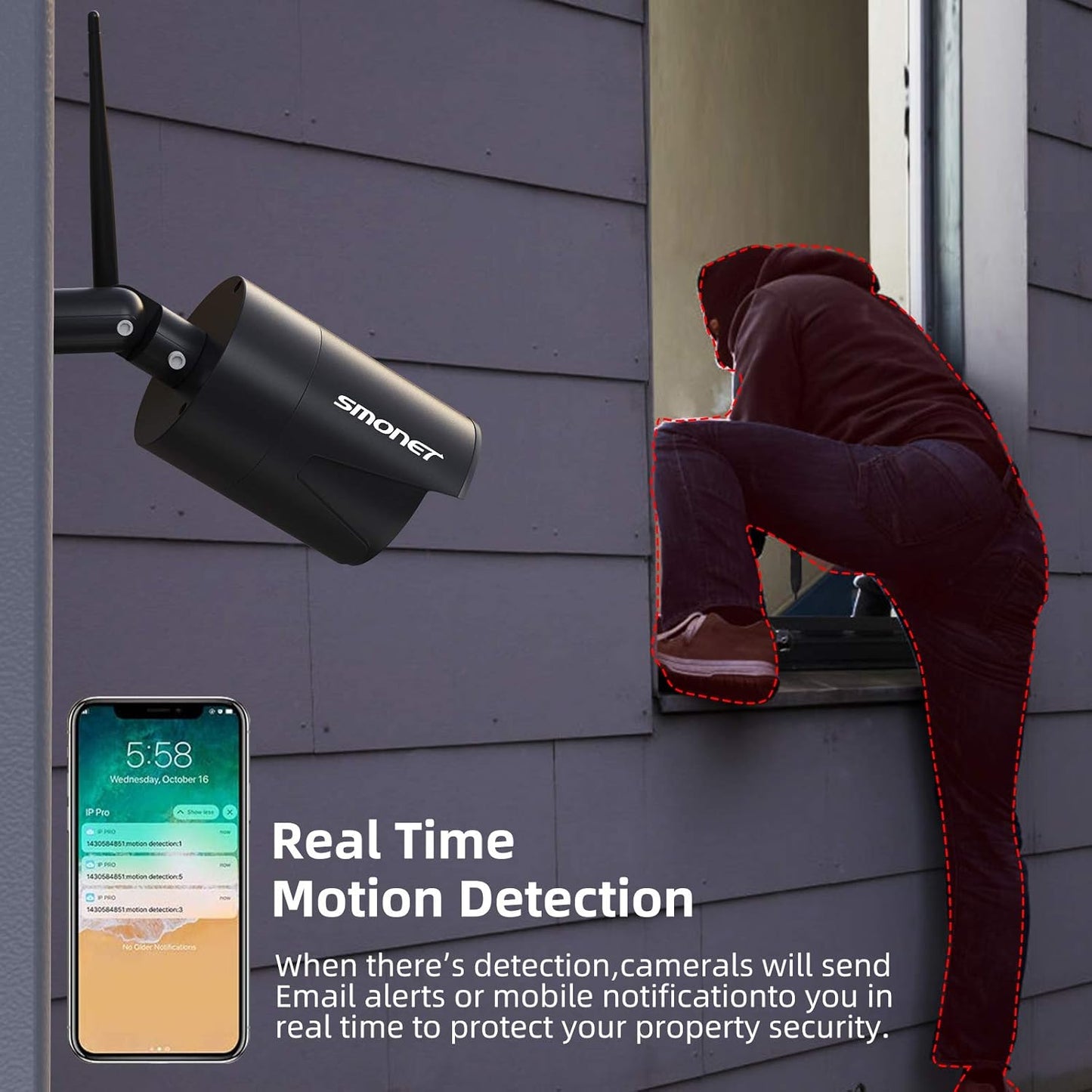 Wireless Security Camera System,SMONET 1080P 8 Channel Home Surveillance DVR Kits with 8pcs 2MP Full HD Cameras 3TB HDD Night Vision Motion Detection Free App for Indoor Outdoor 24/7 Video Recording