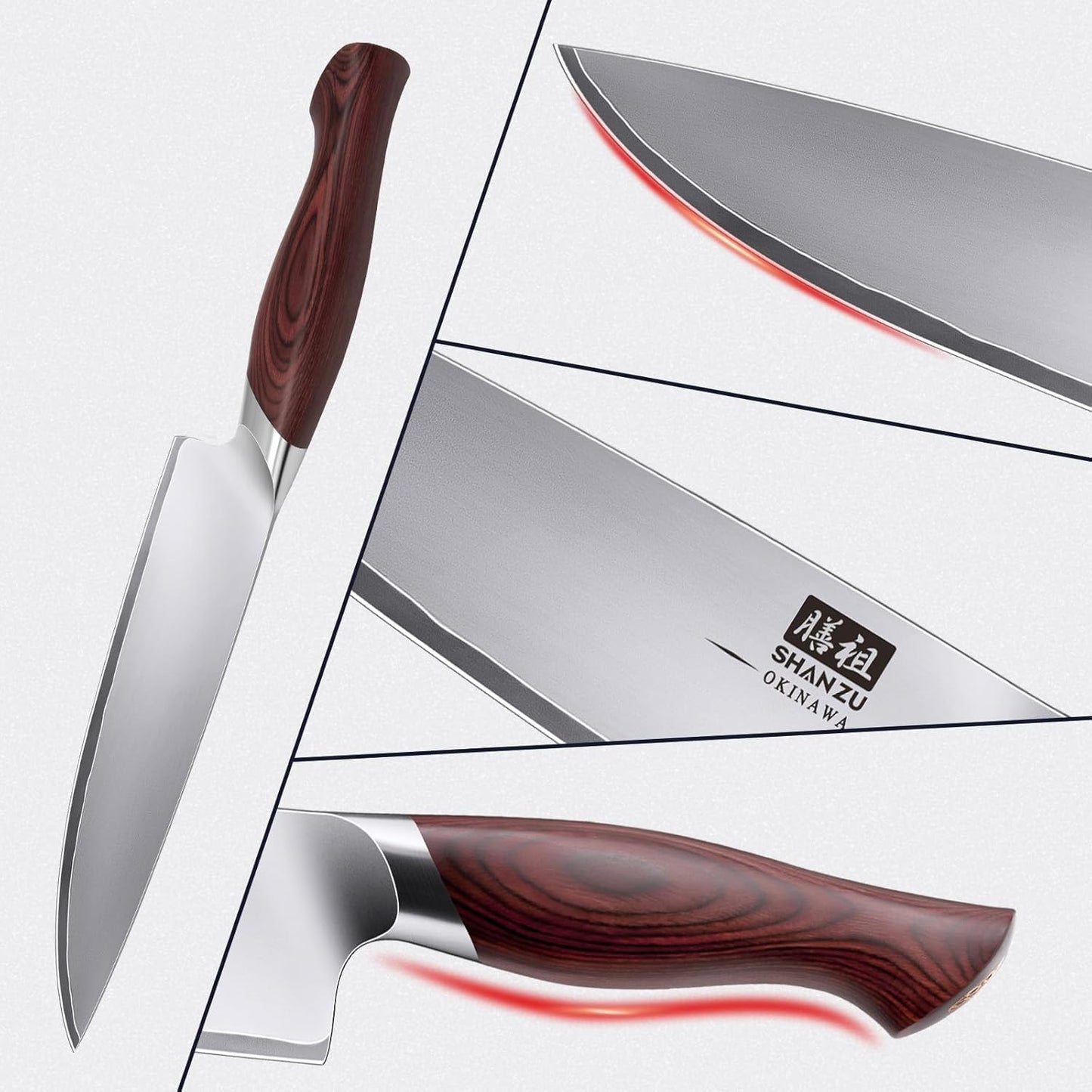 SHAN ZU Fillet Knife 7 inch, Razor Sharp Boning Knife for Meat in 10Cr15Mov Japanese High Carbon Steel Fish Knife, Professional Kitchen with Flexible Blade and Ergonomic Pakkawood Handle