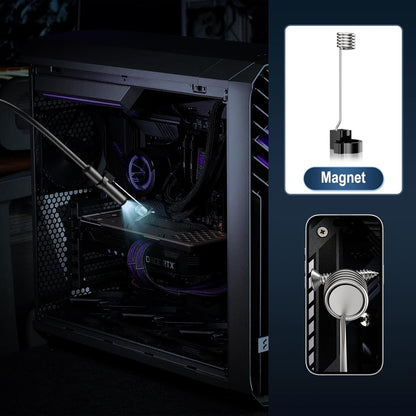 Endoscope Camera with Light, Ennovor 1920P HD, Endoscope Inspection with 8 Adjustable LED Lights, Borescope with Flexible Rigid Snake Camera, IP67 Waterproof and No WiFi Required, for Android iOS