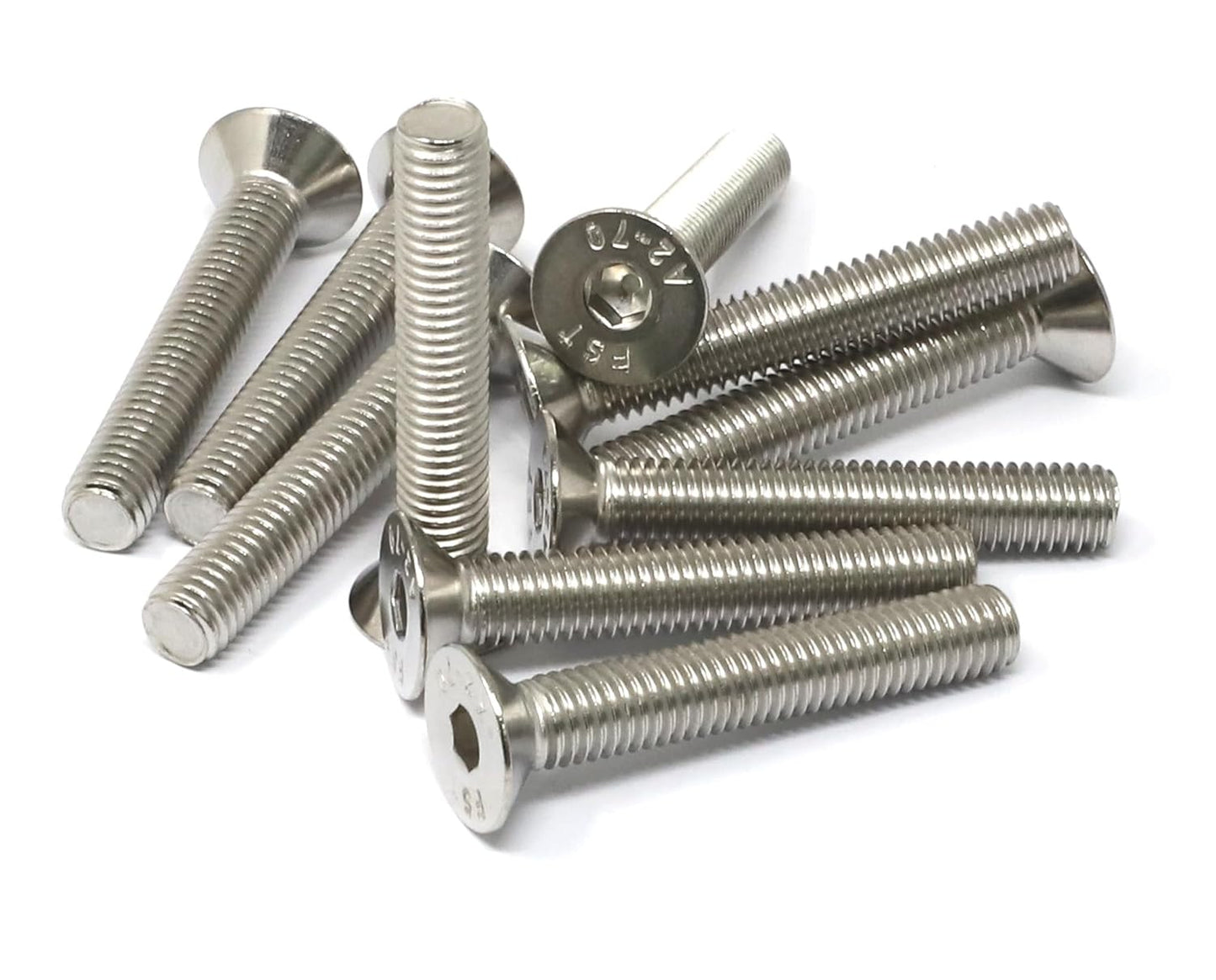iexcell 5 Pcs M8 x 80mm Thread Pitch 1.25 mm Stainless Steel 304 Hex Socket Flat Head Cap Screws Bolts Kit