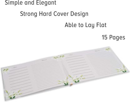 Customoffi Funeral Guest Book – Best for Memorial Service, Registry Book, Condolence and Bereavement Book – Classic and Elegant with 15 Sheets for Names and Memories