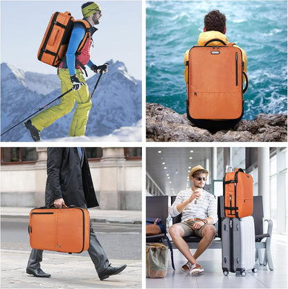 Mogplof Carry on Backpack, Airline Flight Approved Travel Backpack for Men, WOmen 40L Extra Large Expandable Water Resistant Backpack Lightweight Daypack Perfect Fit for 17 17.3 Inch Laptop, Black