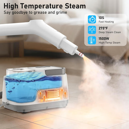 Portable Pressurized Handheld Steam Cleaner for Home, Car, 21 Parts