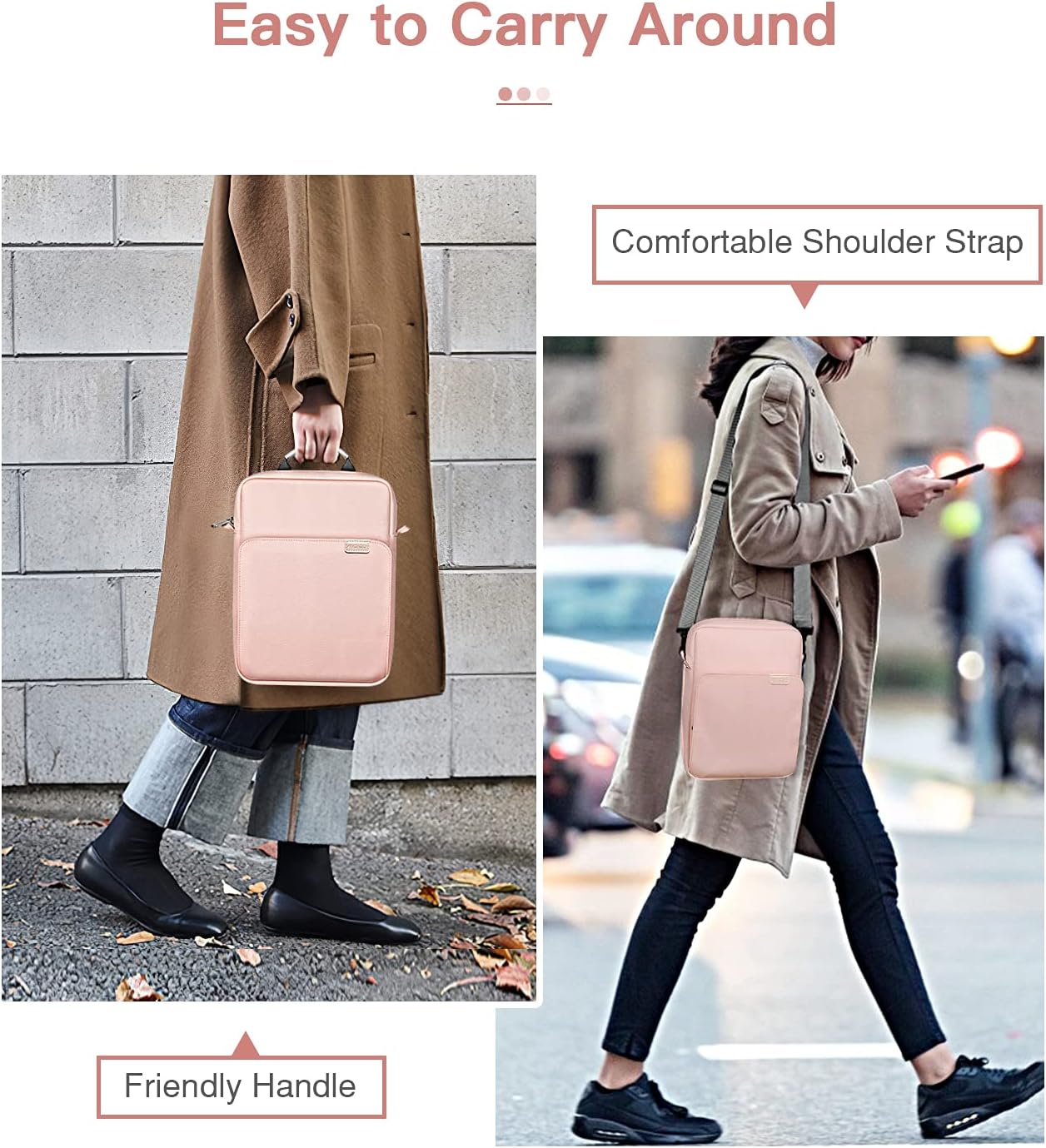 MoKo 13.3-14 Inch Laptop Sleeve Bag Fits MacBook Pro M3/M2 14" 2023, MacBook Pro 13" M2, New MacBook Air 13.6" M3/M2 2024/2022,Tab S8 Ultra 14.6",Handle Carrying Case with Shoulder Strap, Black & Gray - PuriLite