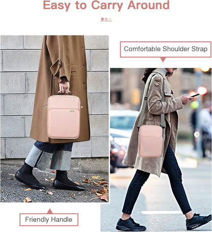 MoKo 13.3-14 Inch Laptop Sleeve Bag Fits MacBook Pro M3/M2 14" 2023, MacBook Pro 13" M2, New MacBook Air 13.6" M3/M2 2024/2022,Tab S8 Ultra 14.6",Handle Carrying Case with Shoulder Strap, Black & Gray - PuriLite