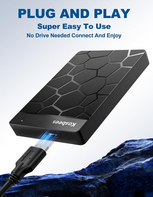 500 GB External Hard Drives,Portable Hard Drive for Windows,Ultra Slim External HDD Store Compatible with PC, MAC,Laptop,PS4, Xbox one, Xbox 360;Plug and Play Ready