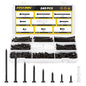 Wood Screws Assortment Kit, FIXLINK 240 PCS High Hardness Flat Head Wood Screws Set, Phillips Drive Screws, Contain 15PC Drywall Anchor and 8 Size (2-1/2”,2”,1-1/2”,1-1/4”,1”,3/4”,5/8”,1/2”), Black