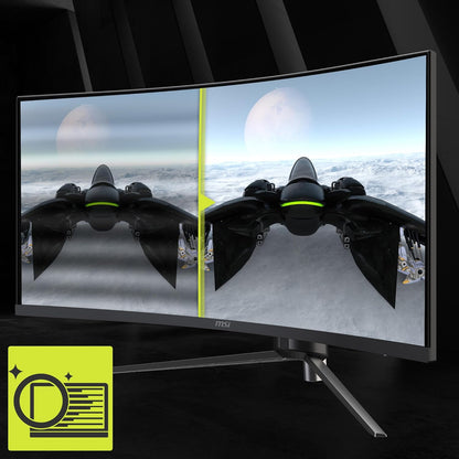 MSI Optix MAG345CQR 1000R Curvature 21:9 Aspect Ratio Narrow Bezel 1ms 3440 x 1440 (UWQHD) 1800z Refresh Rate Tilt/Swivel/Height/Pivot Adjustment 34" AMD Freesync Gaming Curved Monitor, Black