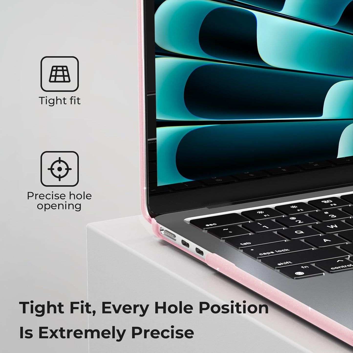 EooCoo Case Compatible with MacBook Air 13 inch M4 M3 M2 2025-2022 A3240 A3113 A2681, 13.6" Hard Case Cover & TPU Keyboard Skin & Screen Protector for Laptop Air 13.6 inch - Crystal Clear