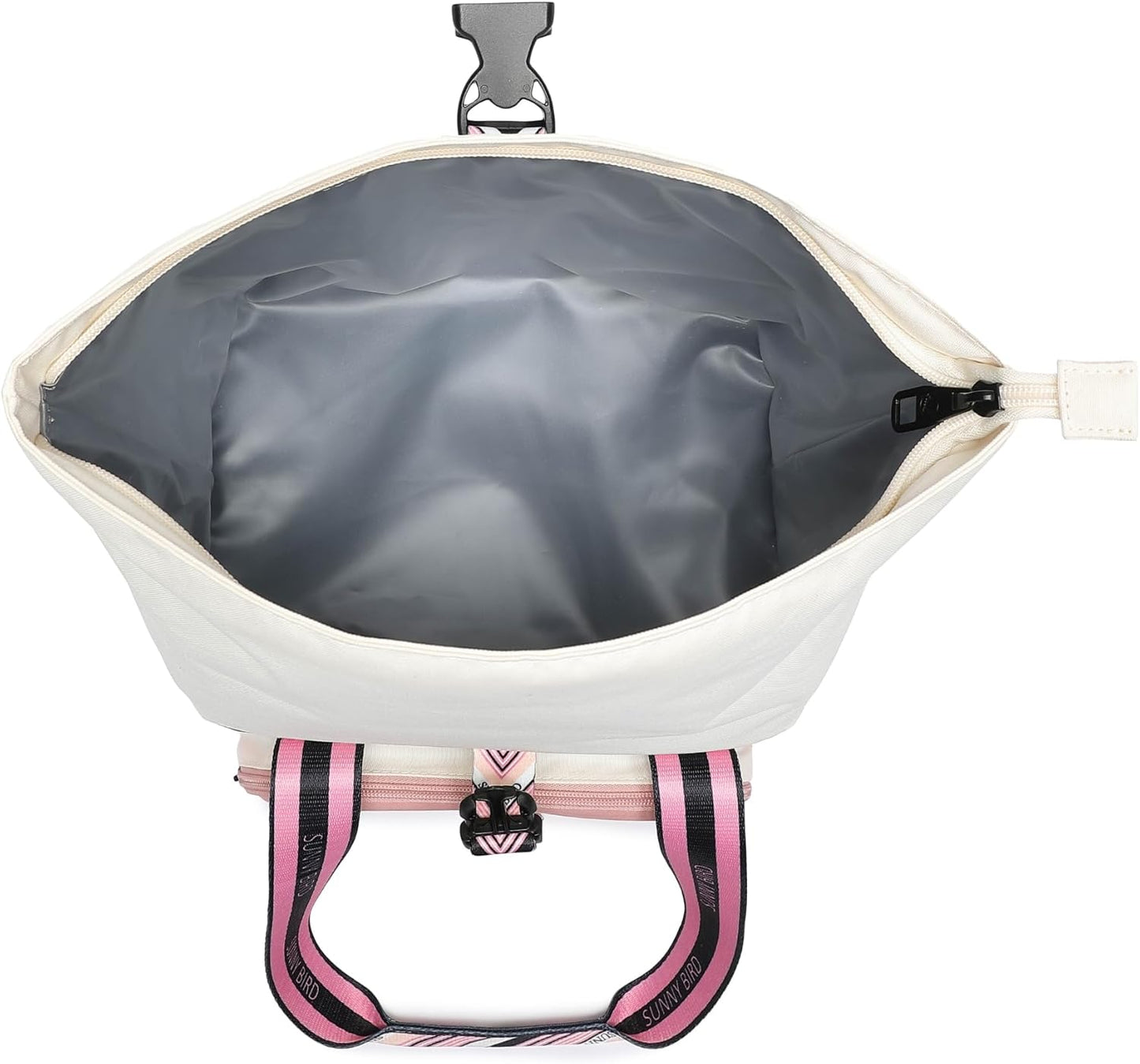 SUNNY BIRD Dual Compartment Lunch Bag Insulated Lunch Box for Women and Men (Green with Boho Strap)