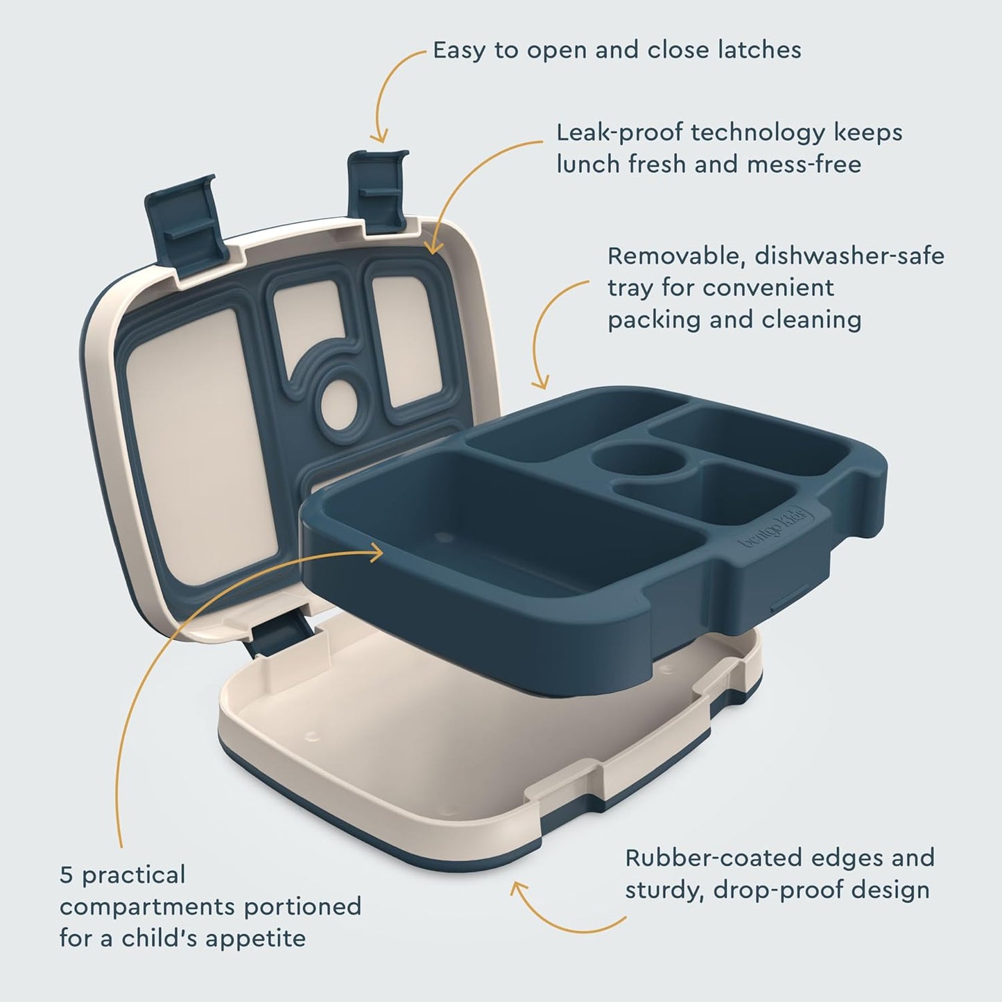 Bentgo Kids Prints (Unicorn) - Leak-Proof, 5-Compartment Bento-Style Kids Lunch Box - Ideal Portion Sizes for Ages 3 to 7 - BPA-Free and Food-Safe Materials