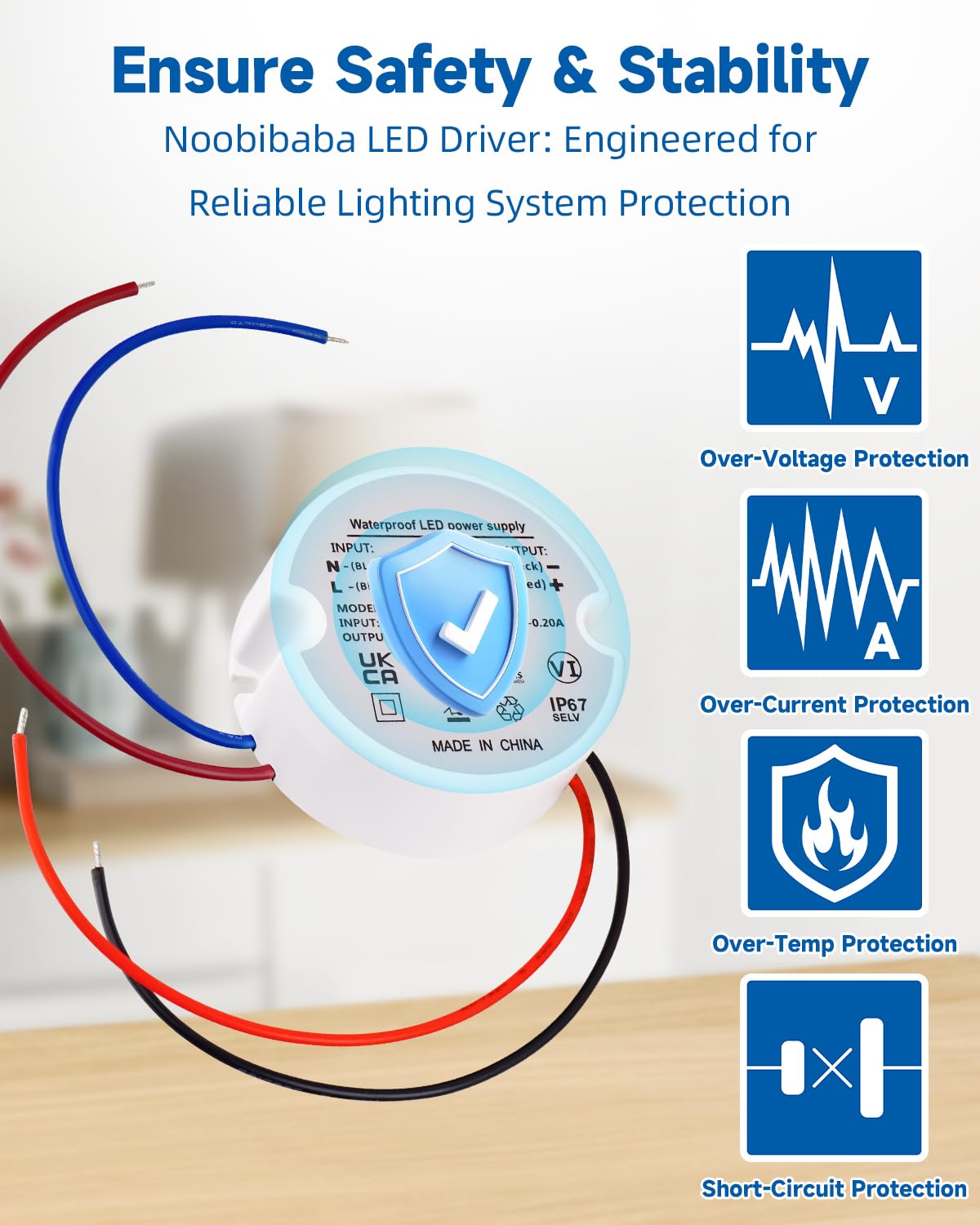 12V Power Supply 50W, IP67 Waterproof LED Transformer 120V to 12V DC for G4 MR11 MR16 LED Light, 12 Volt Power Supply LED Driver for LED Strip Lights