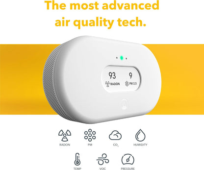 Airthings 2960 View Plus - Radon & Air Quality Monitor (PM, CO2, VOC, Humidity, Temp, Pressure)