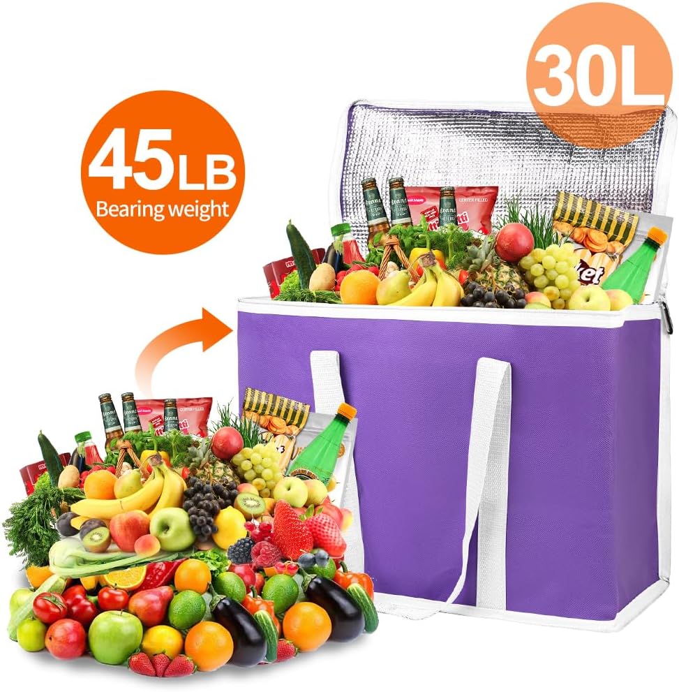 Purilite Select™ Insulated Food Delivery Bag – Extra Large Thermal Carrier for Hot &amp; Cold Food Transport