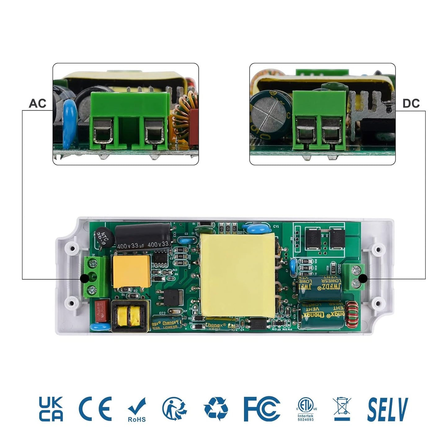 LED Driver 12V Power Supply 30W, AC 100V-240V to 12V DC Low Voltage Transformer 2.5A, Ultra Thin Adapter for Constant Voltage 12 Volt DIY LED Strip Lights MR16 MR11 G4 Bulbs