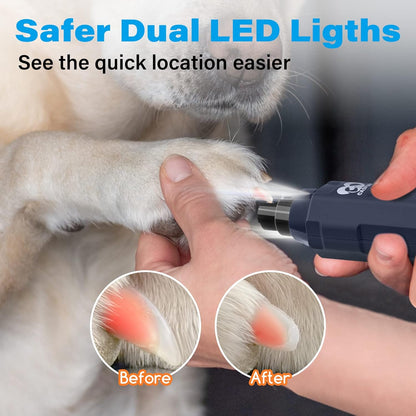 Casfuy 6-Speed Dog Nail Grinder Newest - Super Quiet Pet Nail Grinder Rechargeable Electric Dog Nail Trimmer Professional Paws Grooming & Smoothing Tool for Large Medium Small Dogs (Bright Blue)