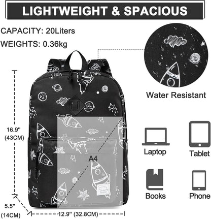 School Backpack for Kids, VASCHY Lightweight Water Resistant Casual Schoolbag Daypack for Men Women Teen Boys Girl Bookbag