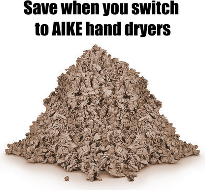 AIKE Elephant Power Commercial Hand Dryer High Speed Auto Warm Wind, Matte Black Thermoset Cover AC110V-130V Model AK2812