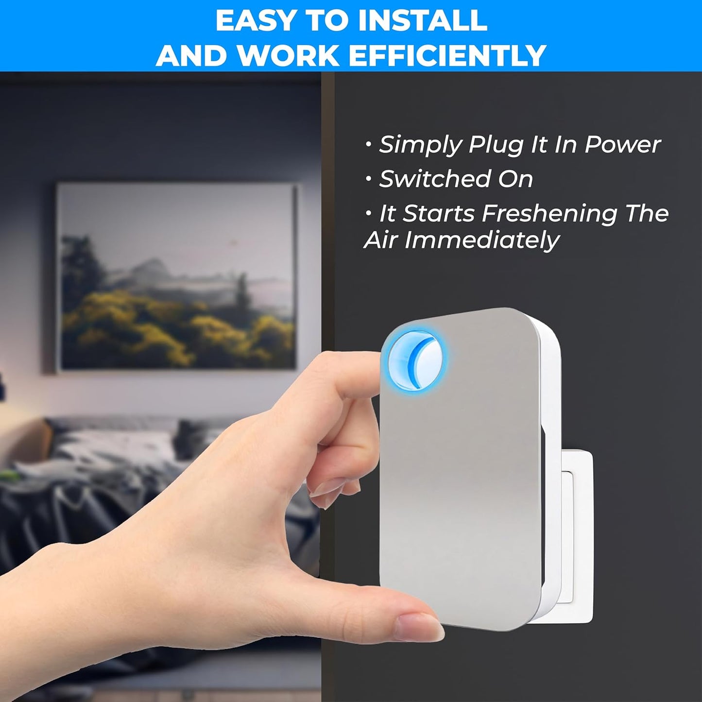Air Purifier Plug In - Mini Negative Ion Generator- Filterless Mobile Ionizer Airs Cleaning - Ionizer Purifier Plug In Home, Office, Allergies, Pets, Smokers - Portable Air Purifiers - Air Cleaners