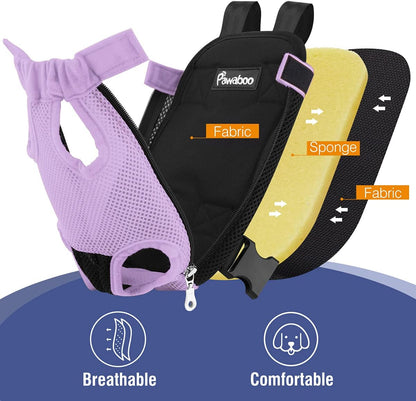 Pawaboo Pet Carrier Backpack, Adjustable Pet Front Cat Dog Carrier Backpack Travel Bag, Legs Out, Easy-Fit for Traveling Hiking Camping for Small Medium Dogs Cats Puppies, Medium, Black