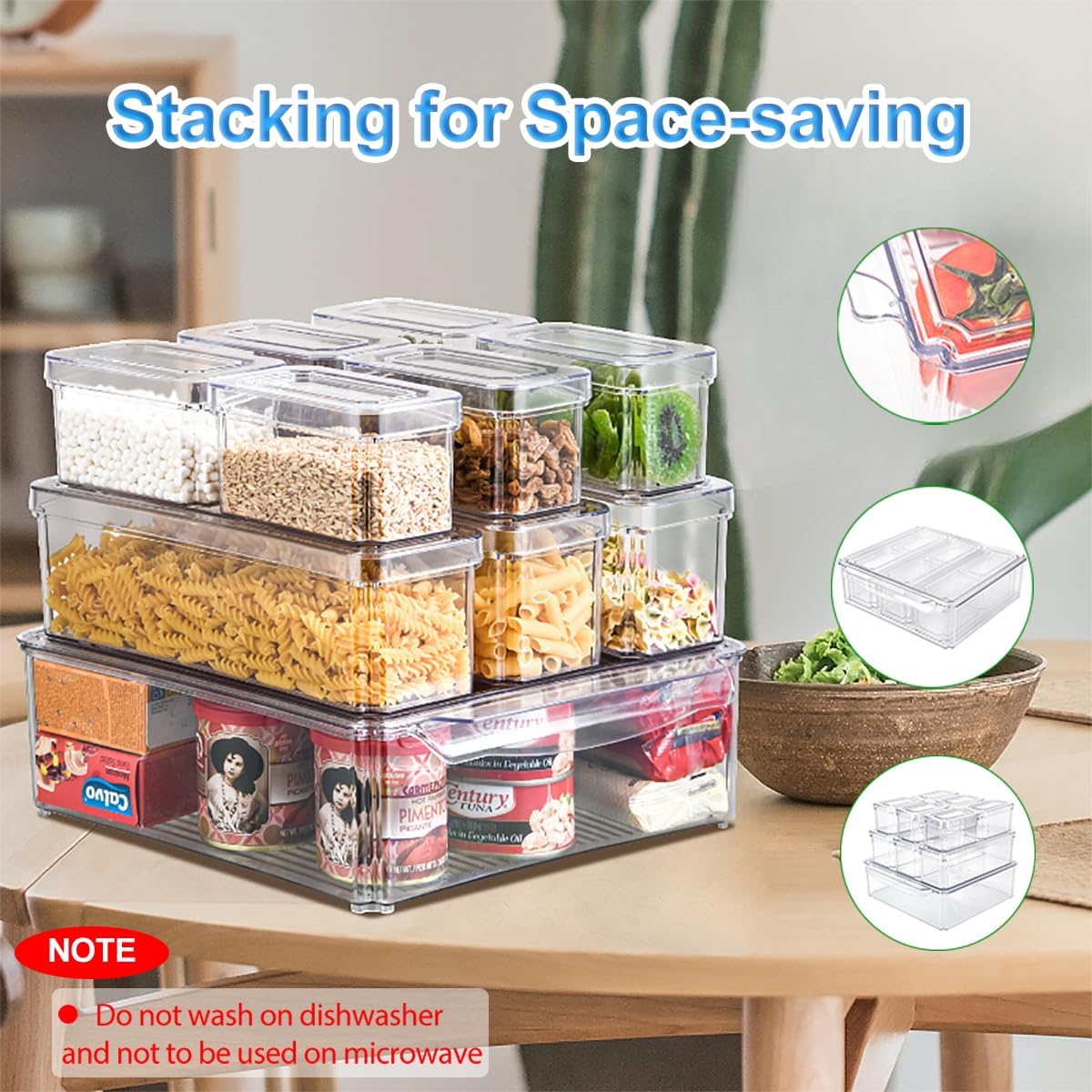Pure Future 50-Piece Large Airtight Food Storage Containers with Lids, BPA-Free Stackable & Microwave Safe Kitchen Set for Meal Prep, Freezer Use - 25 Containers & Lids, Leakproof Design