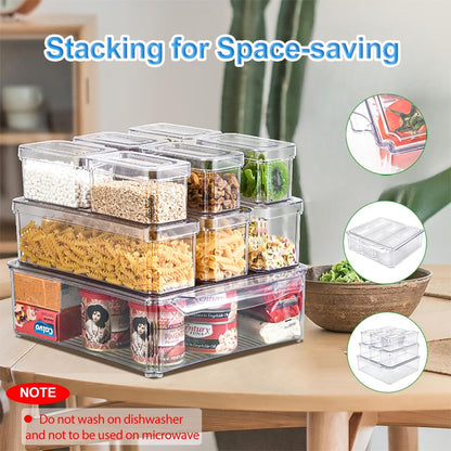 Pure Future 50-Piece Large Airtight Food Storage Containers with Lids, BPA-Free Stackable & Microwave Safe Kitchen Set for Meal Prep, Freezer Use - 25 Containers & Lids, Leakproof Design