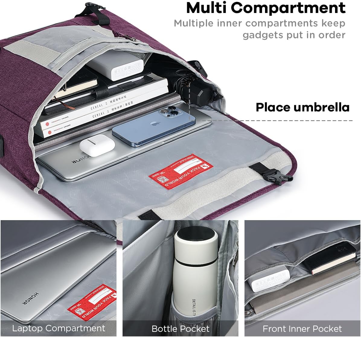OIWAS Messenger Bag - Messenger Bag Men, Satchel Bags for Women, Lightweight Computer Bag, School Book Bag - PuriLite
