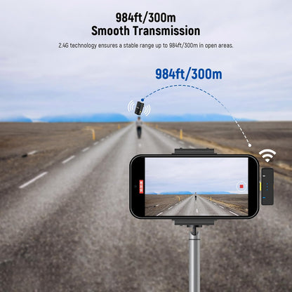 NEEWER CM28 Wireless Lavalier Microphone System with Charging Case, 1 Click Noise Canceling, 4GB Storage for 9Hrs of 48KHz 16 Bit Uncompressed Audio Lapel Mic Compatible with iPhone/Android/PC/Camera