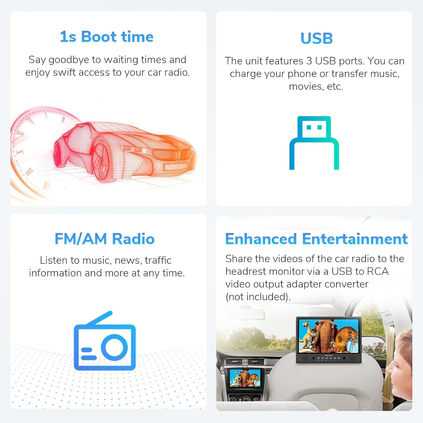 Eonon Android 13 Radio Compatible with Mazda 3 2010 2011 2013 2013 CarPlay & Android Auto, 2GB+32GB, Car Stereo for 2010-2013 Mazda 3 Headunit, 9'' IPS Screen, Bluetooth 5.4, Backup Camera-M3BLA13