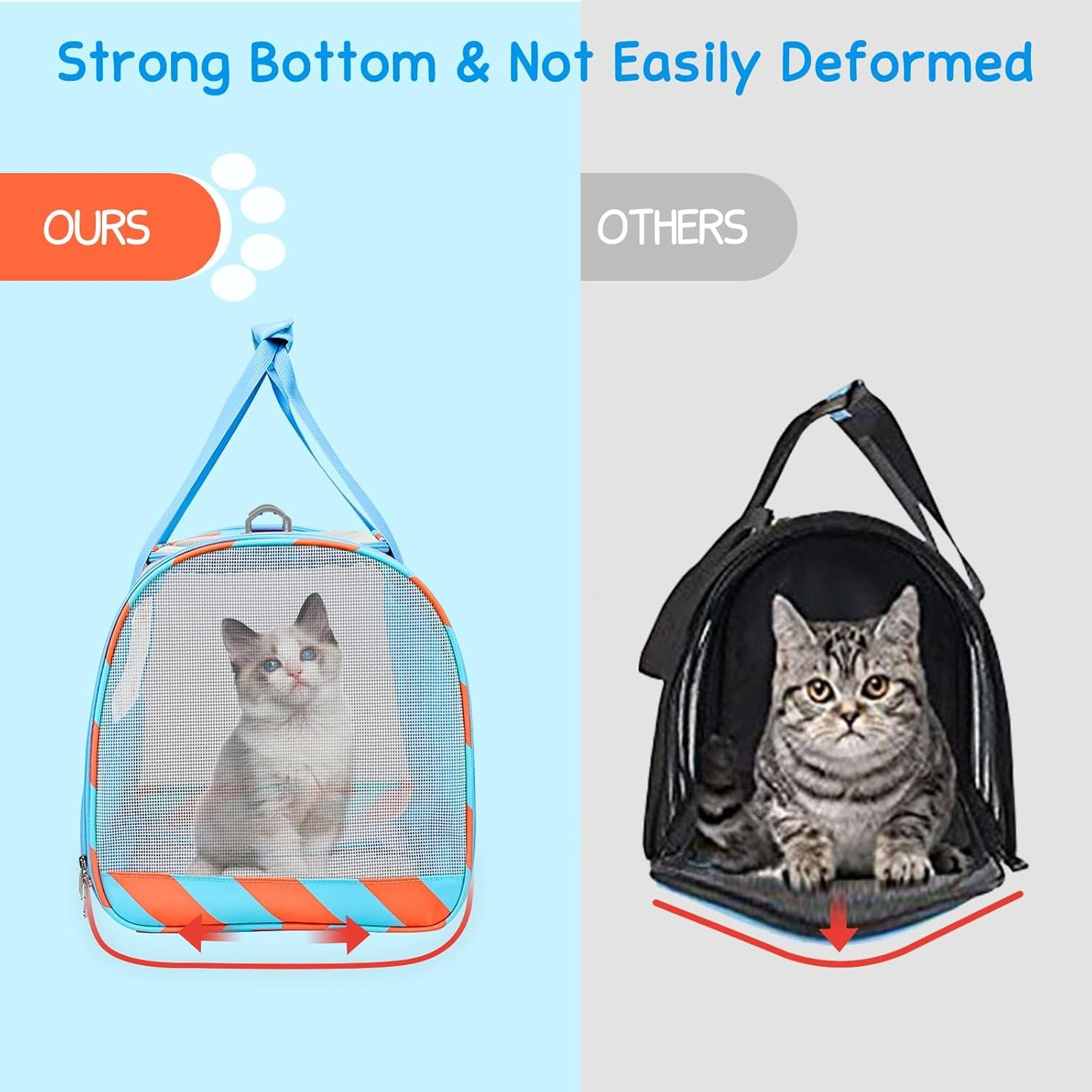BurgeonNest Cat Carriers for Medium Cats Under 25 lbs, Pet Carrier for Cats with Unique Side Bag,Top Load Small Pet Carrier Soft-Sided Escape Proof with 4 Ventilated Windows