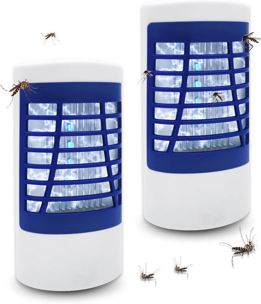 Bug Zapper Indoor,Electronic Fly Zapper Lamp for Familie,LED Lights Eliminates Flies Flying Pests - Non-Toxic - Silent - Effective Operation UV