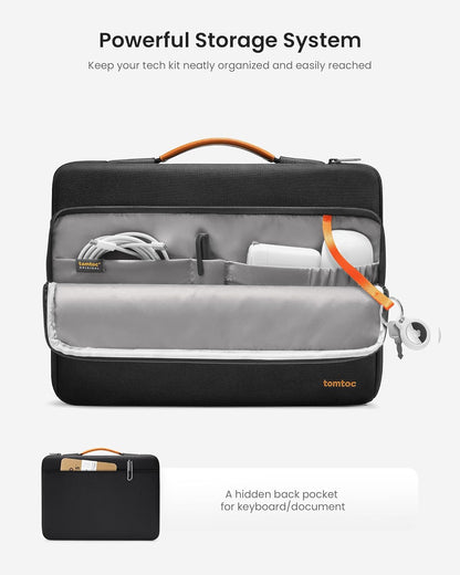 tomtoc 360 Protective Laptop Carrying Case for 16-inch New MacBook Pro M4/M3/M2/M1 Pro/Max 2024-2019, Water-Resistant Laptop Bag Sleeve with Accessory Pocket for The New Razer Blade 15