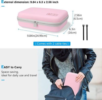 ProCase Hard Travel Electronic Organizer Case for MacBook Power Adapter Chargers Cables Power Bank Apple Magic Mouse Apple Pencil USB Flash Disk SD Card Small Portable Accessories Bag -L, Black
