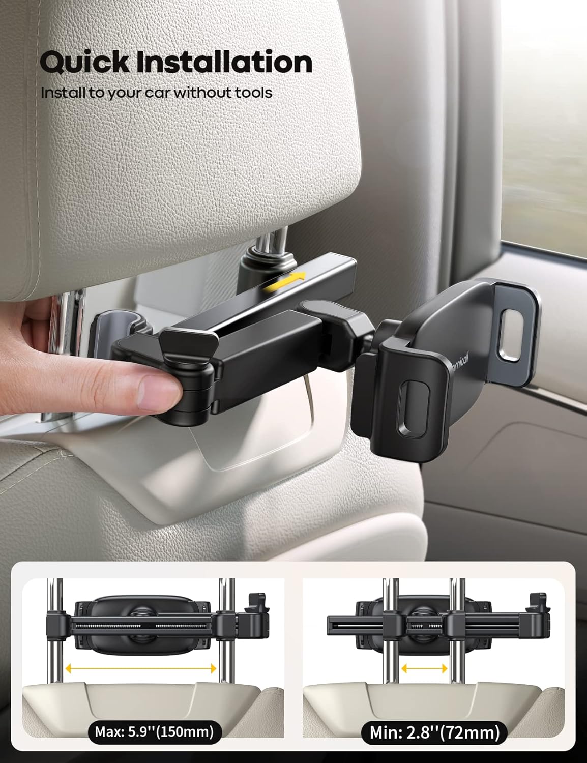 Purilite Select Car Headrest Tablet Holder