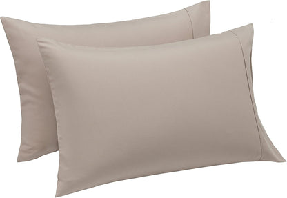 Amazon Basics Lightweight, Breathable Microfiber 4-Piece Bed Sheet Set with 14-Inch Deep Pockets, Full, Blush Pink, Solid