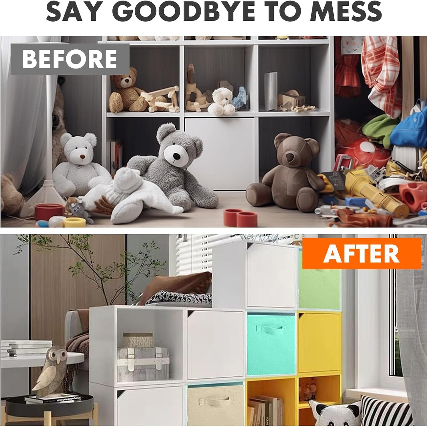 ShellKingdom Storage Bins, Foldable Fabric Storage Cubes And Cloth Organizer Drawer For Closet And Toys, 6 Pack (Lavender+Light Blue+Pink)