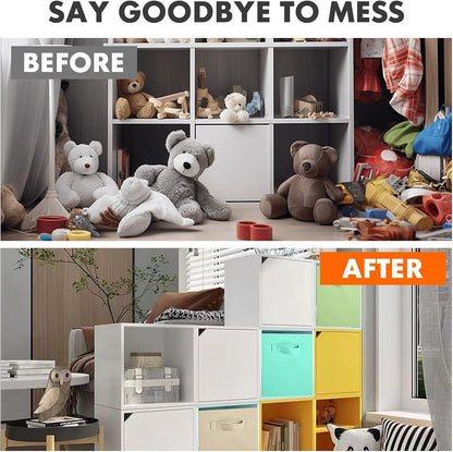 ShellKingdom Storage Bins, Foldable Fabric Storage Cubes And Cloth Organizer Drawer For Closet And Toys, 6 Pack (Lavender+Light Blue+Pink)