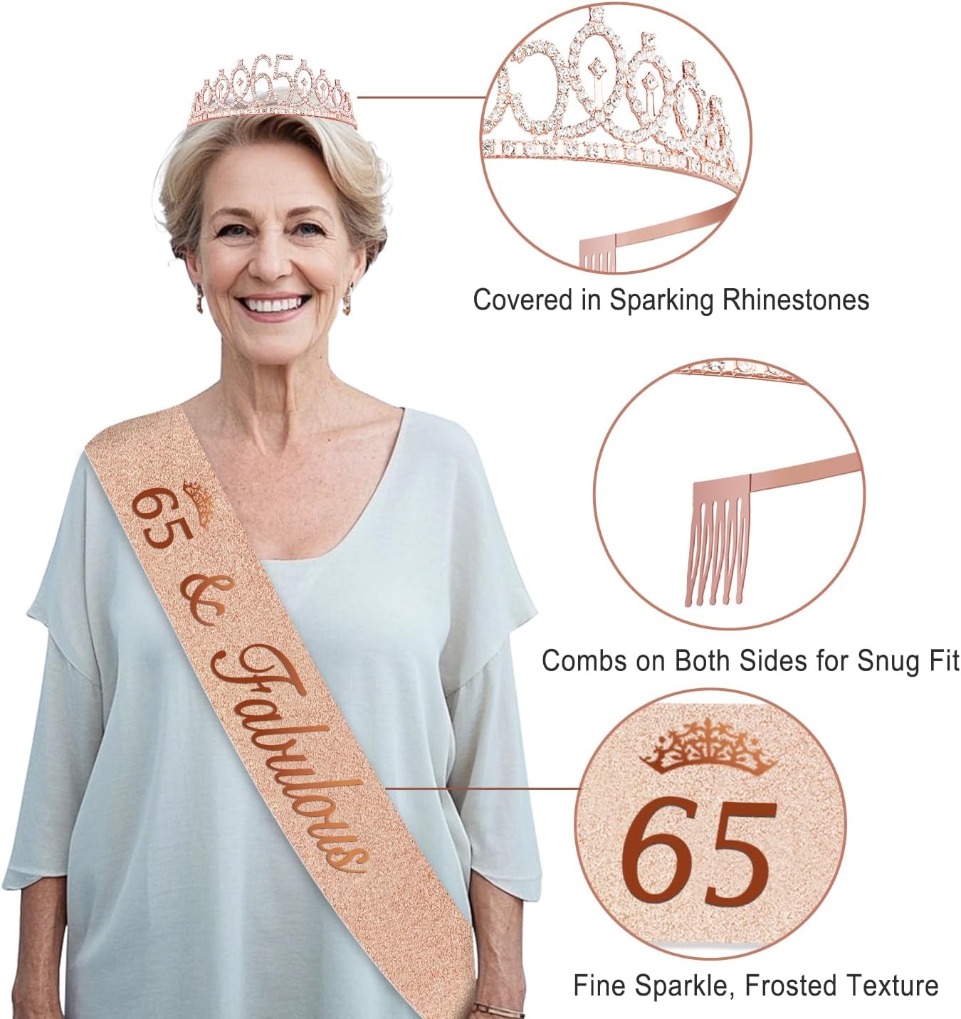 40th Birthday Decorations for Women,32pcs 40th Birthday Party Decorations,Including Backdrop, Crown,Sash,banner, Hanging Swirl,Cake Topper,balloons,Paper Fans,Anniversary Card and paper fans