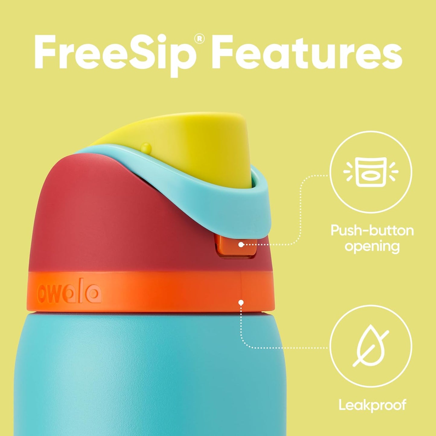 Owala FreeSip Insulated Stainless Steel Water Bottle with Straw for Sports, Travel, and School BPA-Free Sports Water Bottle, 24 oz, Beach House