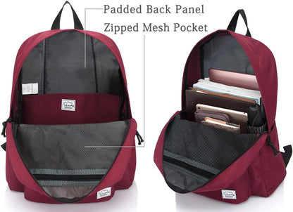 School Backpack for Kids, VASCHY Lightweight Water Resistant Casual Schoolbag Daypack for Men Women Teen Boys Girl Bookbag