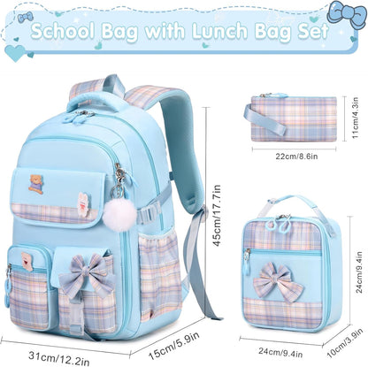 ACESAK Girls Backpack - 3PCS Backpack for Girls Cute School Backpacks for Girls Kindergarten