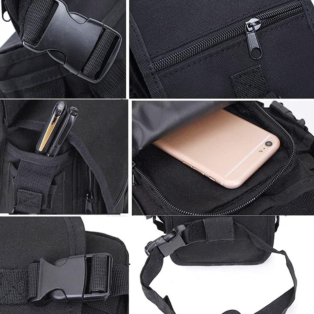 Motorcycle Drop Leg Bag Nylon Waist Pack for Men Women Travel Hiking Tactical Cycling Bike Ride Riding Crossbody Shoulder Fanny Pouch