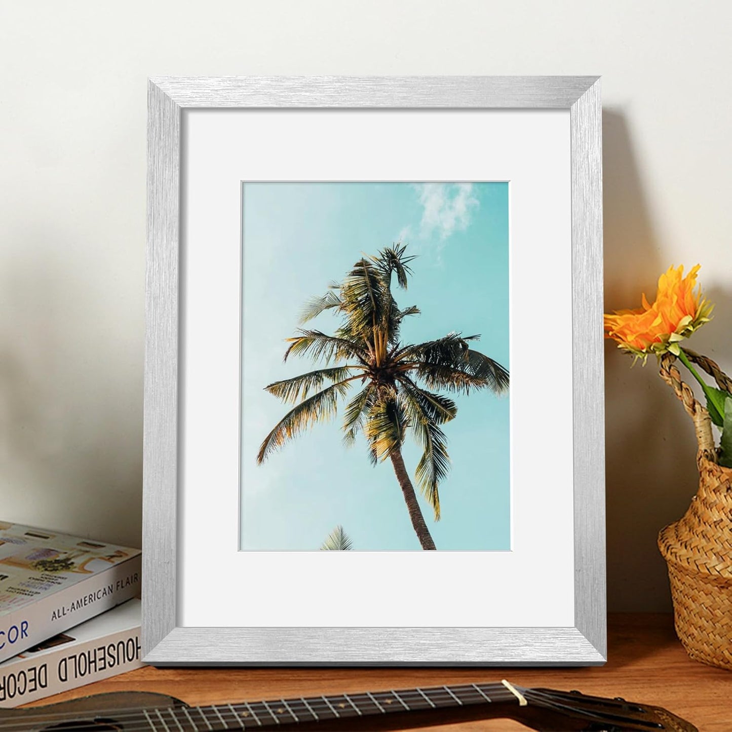 upsimples 11x14 Picture Frame, Display Pictures 8x10 with Mat or 11x14 Without Mat, Wall Hanging Photo Frames, Black