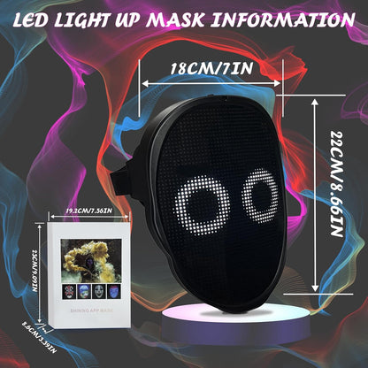 Depointer Life Led Mask with Bluetooth-compatible App Controlled, Customizable Shining Mask