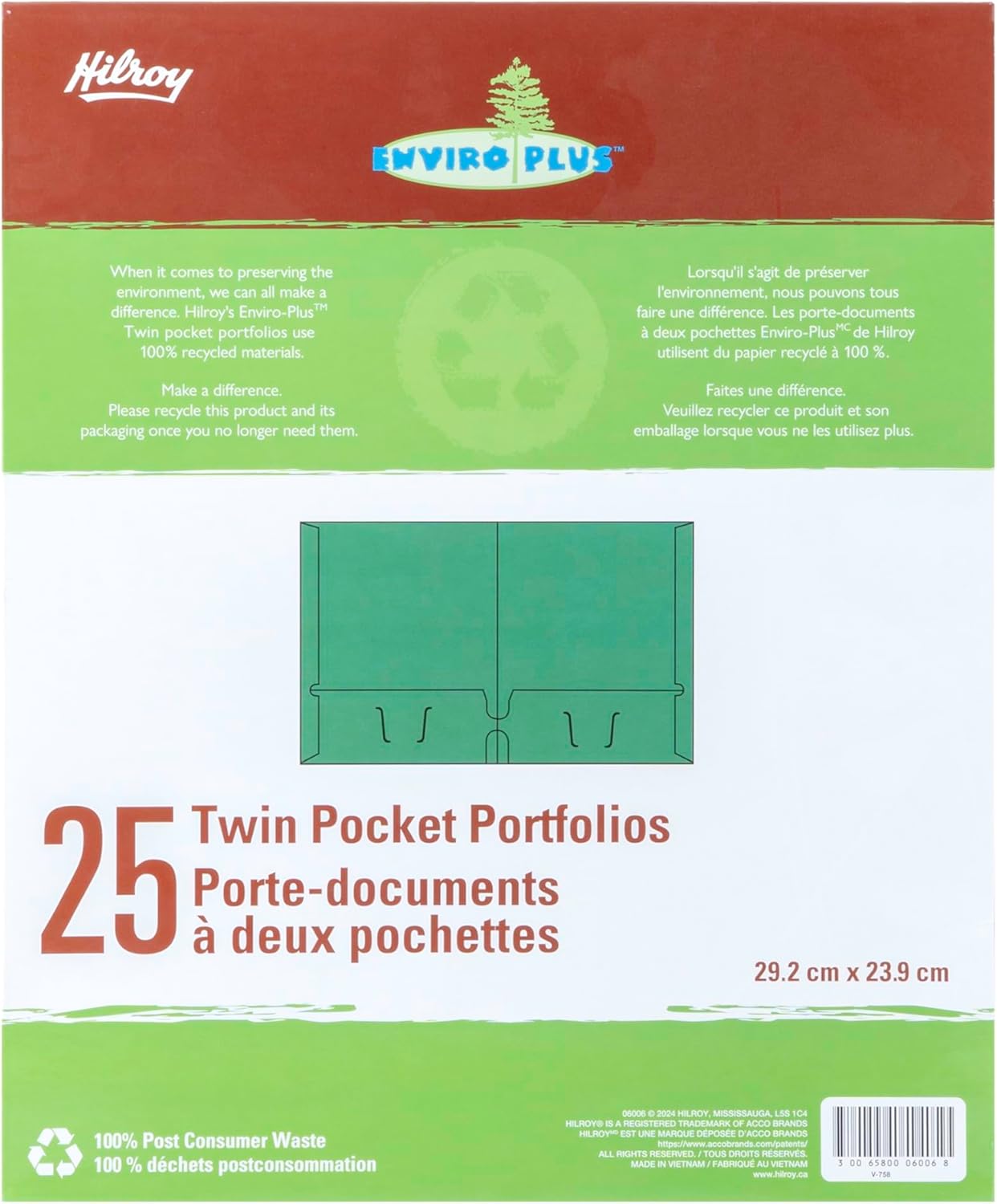 Hilroy Twin Pocket Portfolios, 9.5" x 11.75", 4-Pack, Assorted Colours (06042)